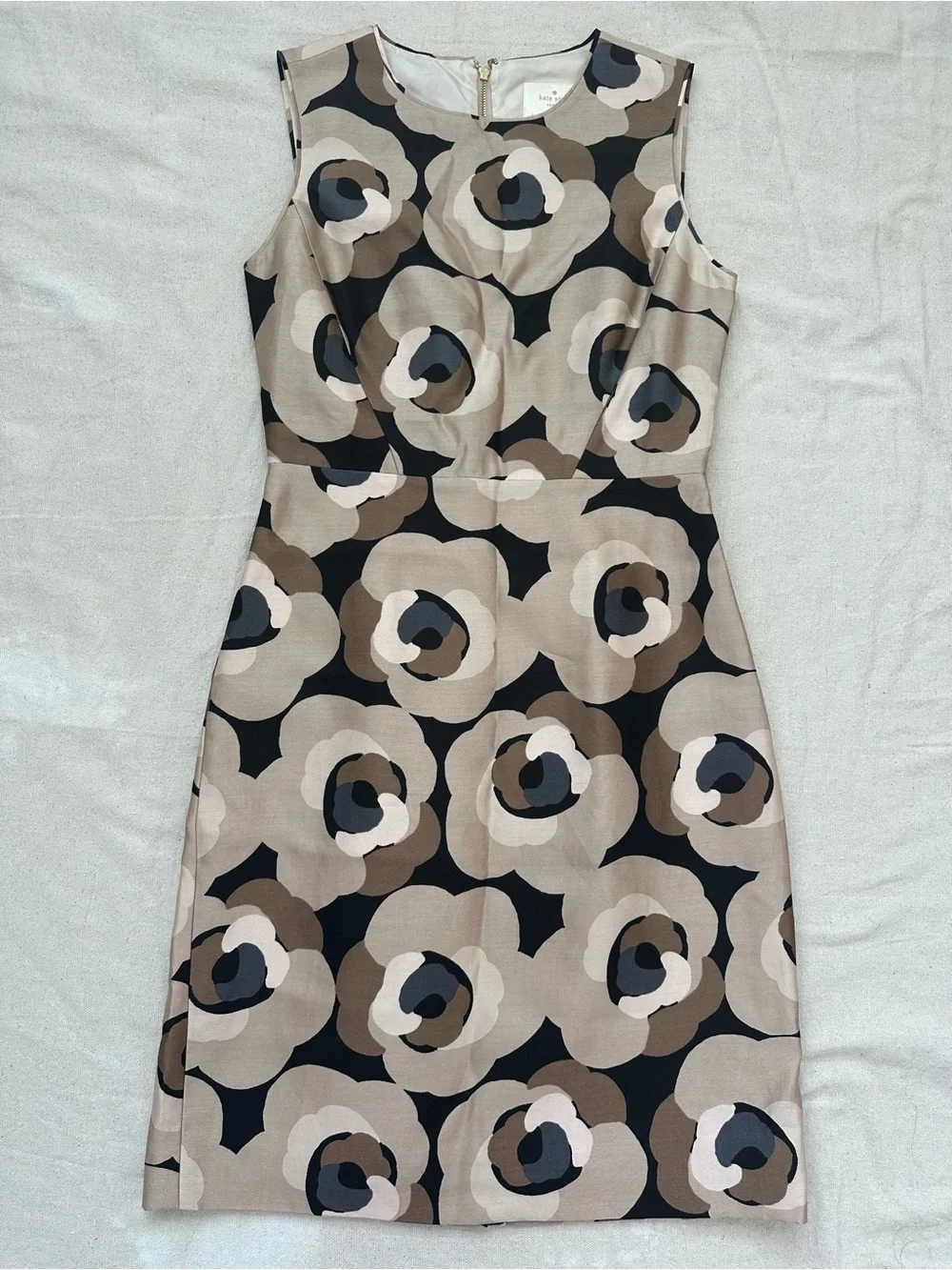Kate Spade Deco Rose Della Floral Silk Cotton Shift Dress Size 2 Art Abstract